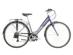 Raleigh Pioneer Tour Low Step Traditional Hybrid Bicycle - Grey/Blue Thumbnail