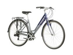 Raleigh Pioneer Tour Low Step Traditional Hybrid Bicycle - Grey/Blue 1 Thumbnail