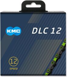 KMC DLC 12 Speed 'Diamond' Coating - SRAM Shimano 12Spd Systems - Black/Green Thumbnail