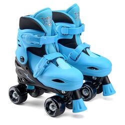 Xootz Kids Quad Skates, Beginner Adjustable Roller Skates Boys, Blue/Black Thumbnail