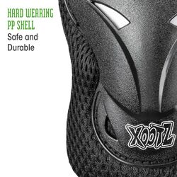Xootz Kids 6 Piece Skate & BMX Knee Elbow and Wrist Pads Set - Black 2 Thumbnail