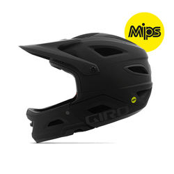 Giro Switchblade MIPS Full Face Dirt MTB Helmet with Visor, 20 Vents - Matt Black/Gloss Black Thumbnail