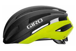 Giro Synthe MIPS II Road Cycling Helmet - Matt Black/Highlight Yellow 2 Thumbnail