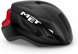 MET Strale Road Helmet Large - Metallic Black/Red Thumbnail