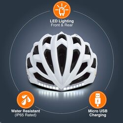 Mymfi Unisex Adult Lumex Start Smart Cycle Helmet 55-58cm - White 4 Thumbnail