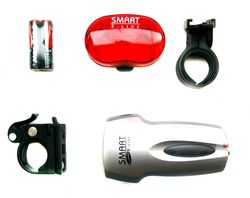 Smart Halogen Front 3 Diode Rear LED Bike Light Set, Waterproof - Battery Powered 3 Thumbnail