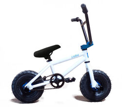1080 Stunt Freestyle Mini BMX Bike - White Blue Thumbnail