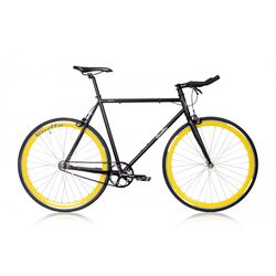 Quella Nero 700c Wheel, Single Speed - Black/Yellow Thumbnail