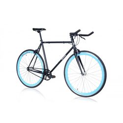 Quella Nero 700c Wheel, Single Speed - Black/Sky Blue 1 Thumbnail