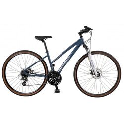 Claud Butler Explorer 3.0 Low Step Hybrid Bike - Blue/White Thumbnail