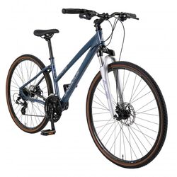 Claud Butler Explorer 3.0 Low Step Hybrid Bike - Blue/White 1 Thumbnail