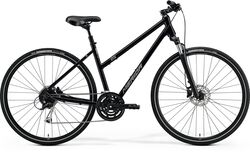 Merida Crossway 100 Ladies Hybrid Commuter Bike 2022, 700c Wheel - Gloss Black/Silver Thumbnail