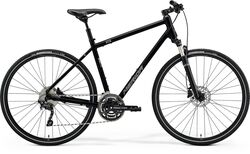 Merida Crossway 300 Hybrid Commuter Bike 2021, 700c Wheel - Gloss Black/Silver Thumbnail