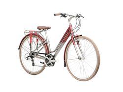 Raleigh Pioneer Grand Tour Low Step Hybrid Bicycle 2021 - Burgundy/Grey 1 Thumbnail
