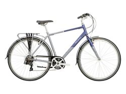 Raleigh Pioneer Tour Crossbar Traditional Hybrid Bicycle - Grey/Blue Thumbnail