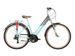 Raleigh Pioneer Trail Low Step Traditional Hybrid Bicycle - Grey/Teal Thumbnail