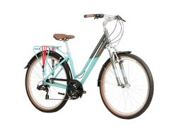 Raleigh Pioneer Trail Low Step Traditional Hybrid Bicycle - Grey/Teal 1 Thumbnail