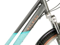 Raleigh Pioneer Trail Low Step Traditional Hybrid Bicycle - Grey/Teal 3 Thumbnail