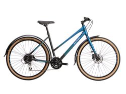 Raleigh Strada City Trapeze Hybrid Bicycle 2021 - Satin Black/Blue Thumbnail