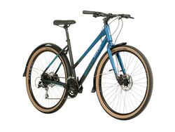 Raleigh Strada City Trapeze Hybrid Bicycle 2021 - Satin Black/Blue 1 Thumbnail