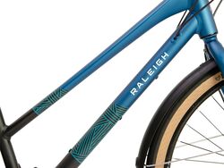 Raleigh Strada City Trapeze Hybrid Bicycle 2021 - Satin Black/Blue 3 Thumbnail