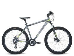 Tiger HDR 27.5 V2 Mens Hardtail Mountain Bike, 24 Speed - Grey/Green Thumbnail