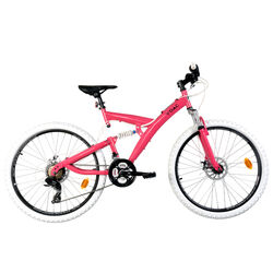 YOAC 11 Full Suspension Mountain Bike, 21 Speed - Pink/White Thumbnail