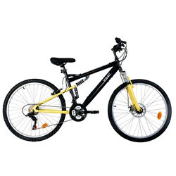 YOAC 84 Link Mountain Bike, 18 Speed - Black/Yellow Thumbnail