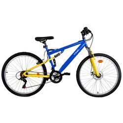 YOAC 84 Link Mountain Bike, 18 Speed - Blue/Yellow Thumbnail