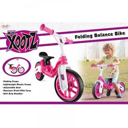 Xootz Toddler Kids Girls Folding Training Balance Bike - Pink 2 Thumbnail