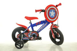 Dino Captain America Red Boys Bike with Shield - 12