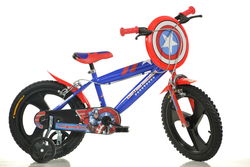 Dino Captain America Red Boys Bike with Shield - 16