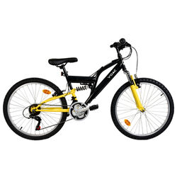 YOAC 23 Dual Suspension Mountain Bike - Black/Yellow Thumbnail