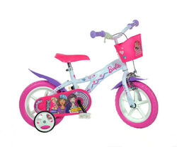 Imperfect Dino Barbie Pink Kids Girls Bike with Basket - 12