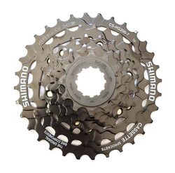 Imperfect Shimano Tourney TX CS-HG200-7 7 Speed Bicycle Cassette, 12-32T, Hyperglide - Black 1 Thumbnail