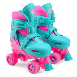 Imperfect Xootz Kids Quad Skates Beginner Adjustable Roller Skates Girls, Pink/Blue Thumbnail