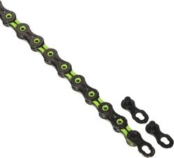 KMC X11 Chain 11 Speed Diamond Like Coating Black/Green Thumbnail