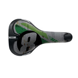 Net Custom FeC Alloy Drake Bike Saddle Seat - White/Green/Black Thumbnail