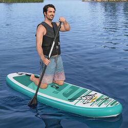Bestway Hydro-Force HuaKa'i Inflatable SUP Stand Up Paddleboard - White/Green 4 Thumbnail