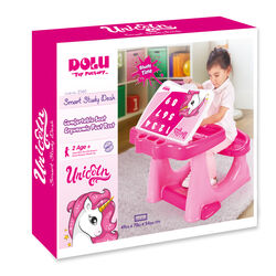 Dolu Unicorn Kids Girls Study Desk Table and Chair Set - Pink 3 Thumbnail