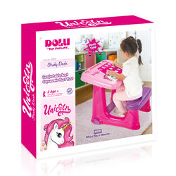 Dolu Unicorn Smart Kids Girls Study Desk Table and Chair Set - Pink 4 Thumbnail