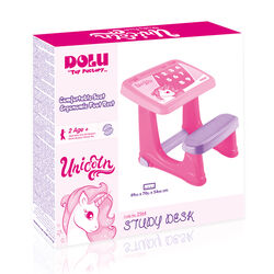 Dolu Unicorn Smart Kids Girls Study Desk Table and Chair Set - Pink 5 Thumbnail