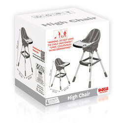 Dolu Dining High Chair - Grey 1 Thumbnail