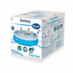 Bestway Fast Set Round Inflatable Family Swimming Pool, Blue - 10 ft x 30 in 2 Thumbnail