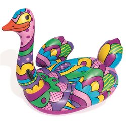 Bestway Pop Art Ostrich Rider Inflatable Beach Swimming Pool Floater Thumbnail