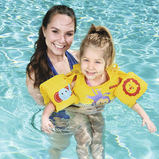 Fisher Price Swim Pal Kids Inflatable Beach Swimming Pool Floater Life Jacket 