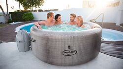 Lay-Z-Spa Cancun AirJet Outdoor Inflatable Hot Tub Jacuzzi - Grey Rattan 2 Thumbnail