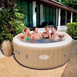 Lay-Z-Spa Palm Springs AirJet Outdoor Inflatable Hot Tub Jacuzzi - Beige 3 Thumbnail