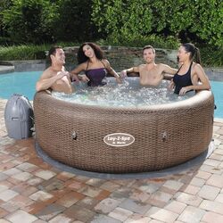 Lay-Z-Spa St. Moritz AirJet Outdoor Inflatable Hot Tub Jacuzzi - Brown Rattan 2 Thumbnail