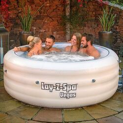 Lay-Z-Spa Vegas AirJet Outdoor Inflatable Hot Tub Jacuzzi - White 2 Thumbnail